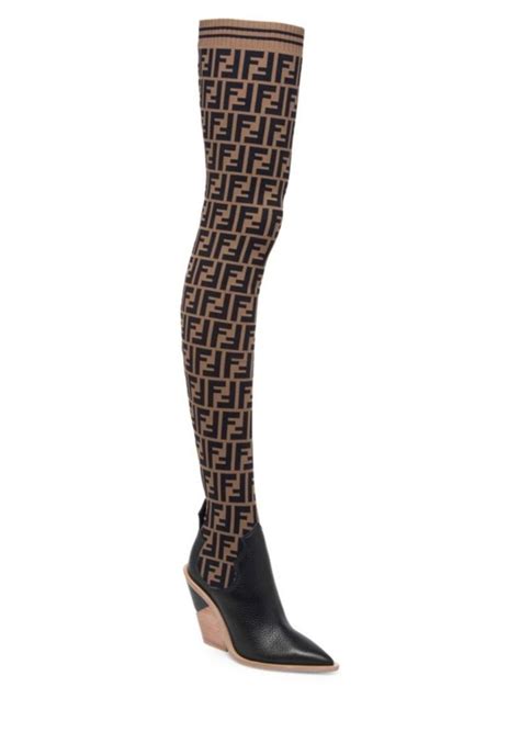 used fendi girls boots|Fendi thigh high sock boots.